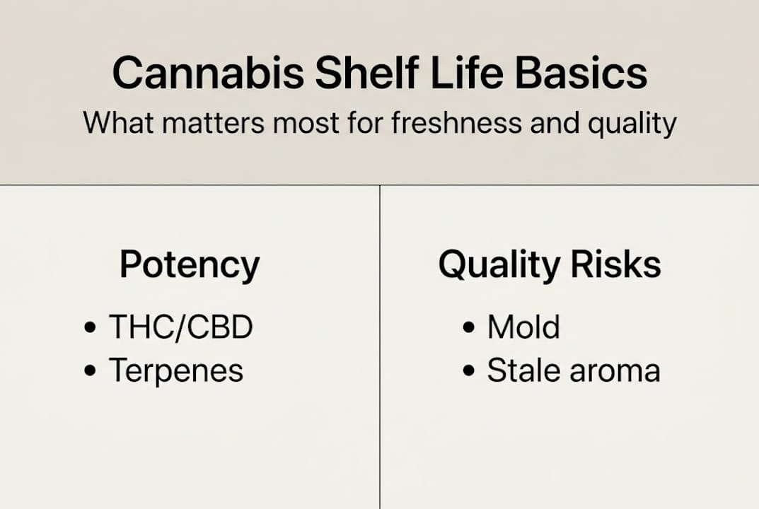 Infographic on cannabis freshness and quality factors