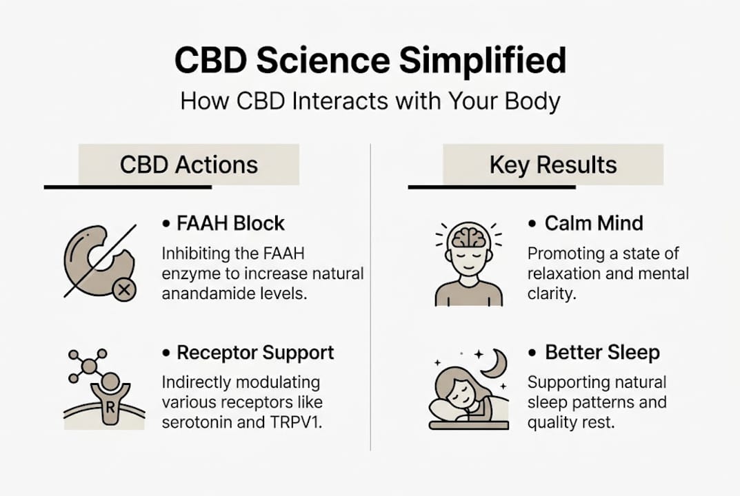 Infographic showing CBD science and core effects