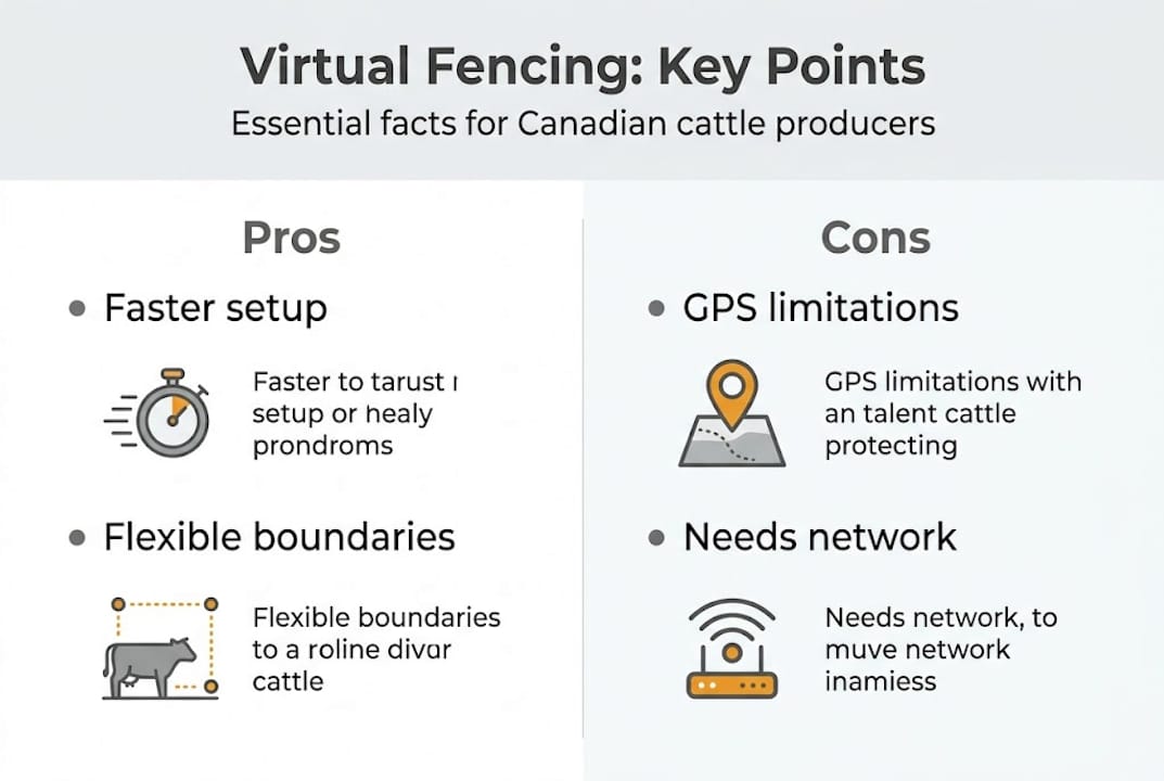 Infographic of virtual fencing pros and cons