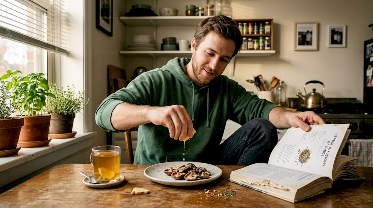 Adding lemon juice to dried mushrooms