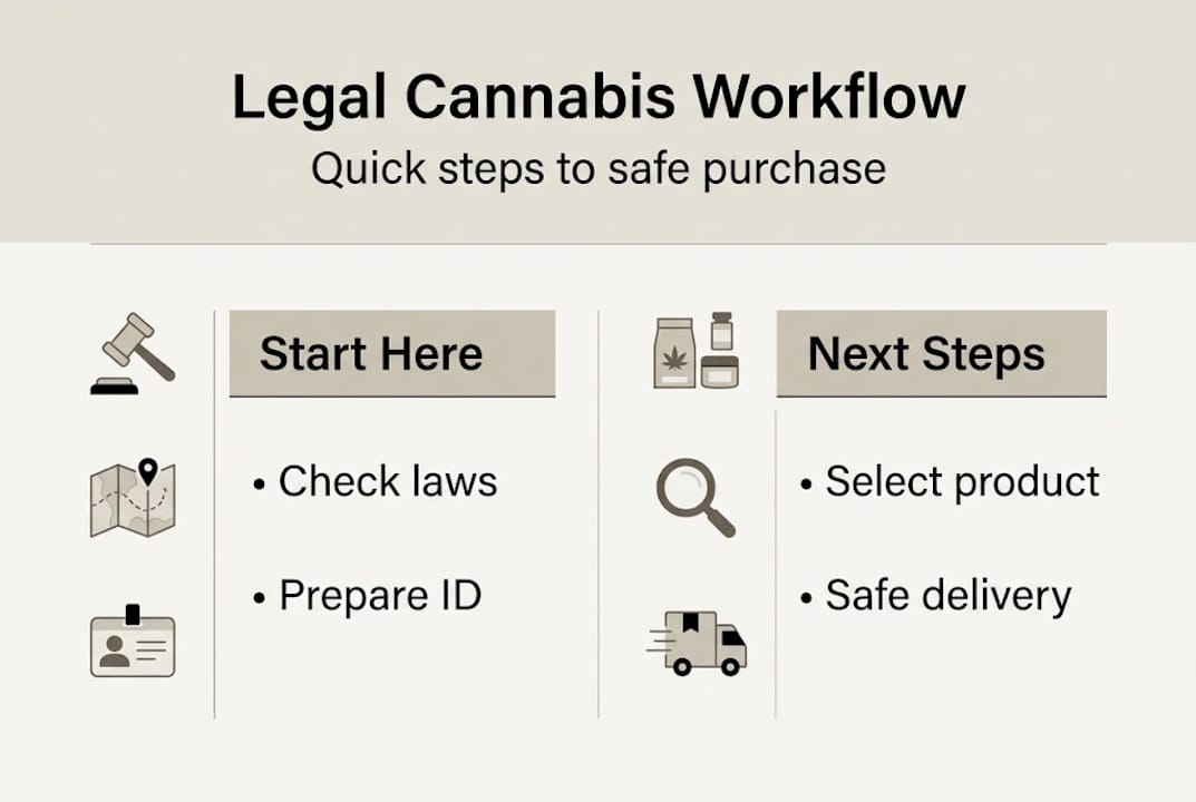 Infographic showing cannabis buying process steps