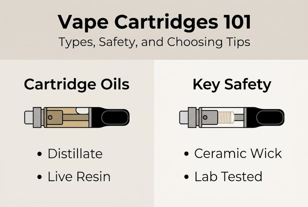 Infographic for vape cartridge types and safety
