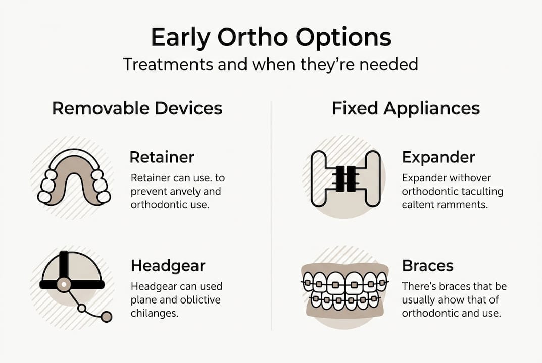 Infographic summarizing early orthodontic devices