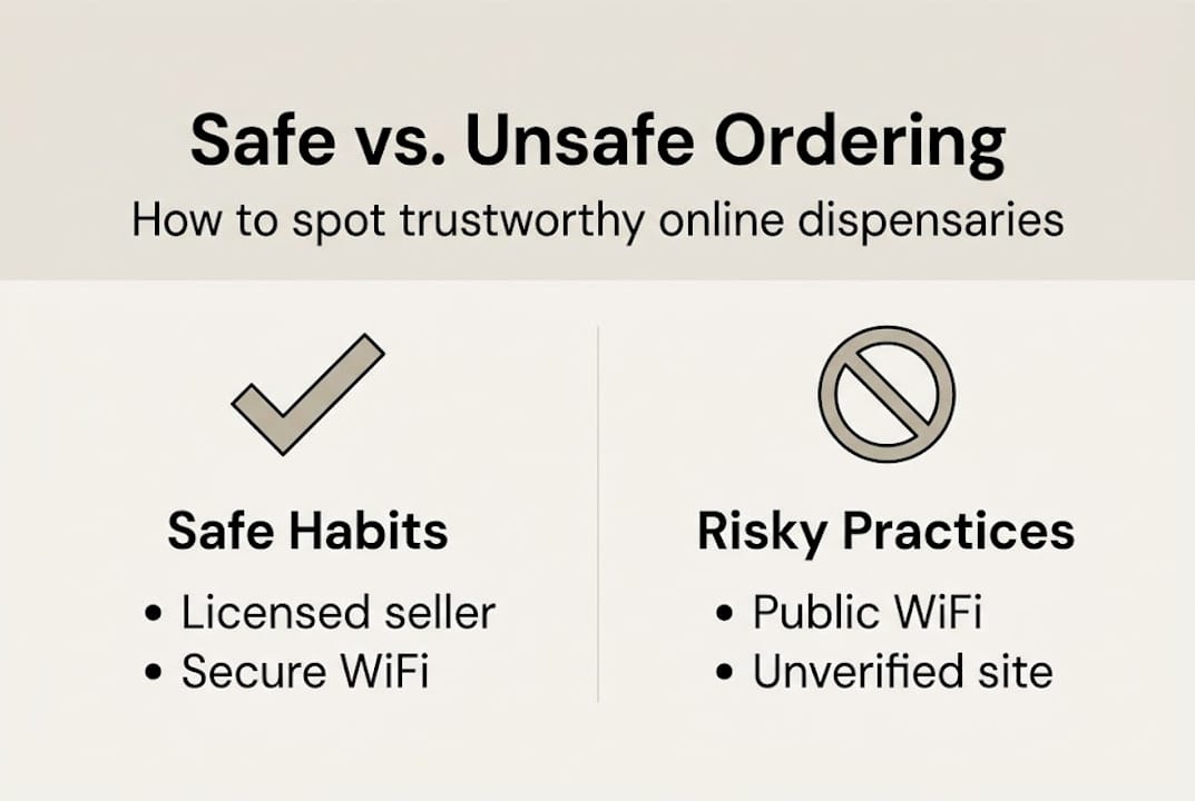 Infographic comparing safe and risky ordering habits