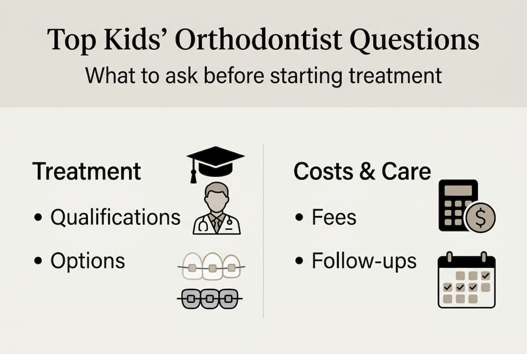 Infographic with common kids’ orthodontist questions