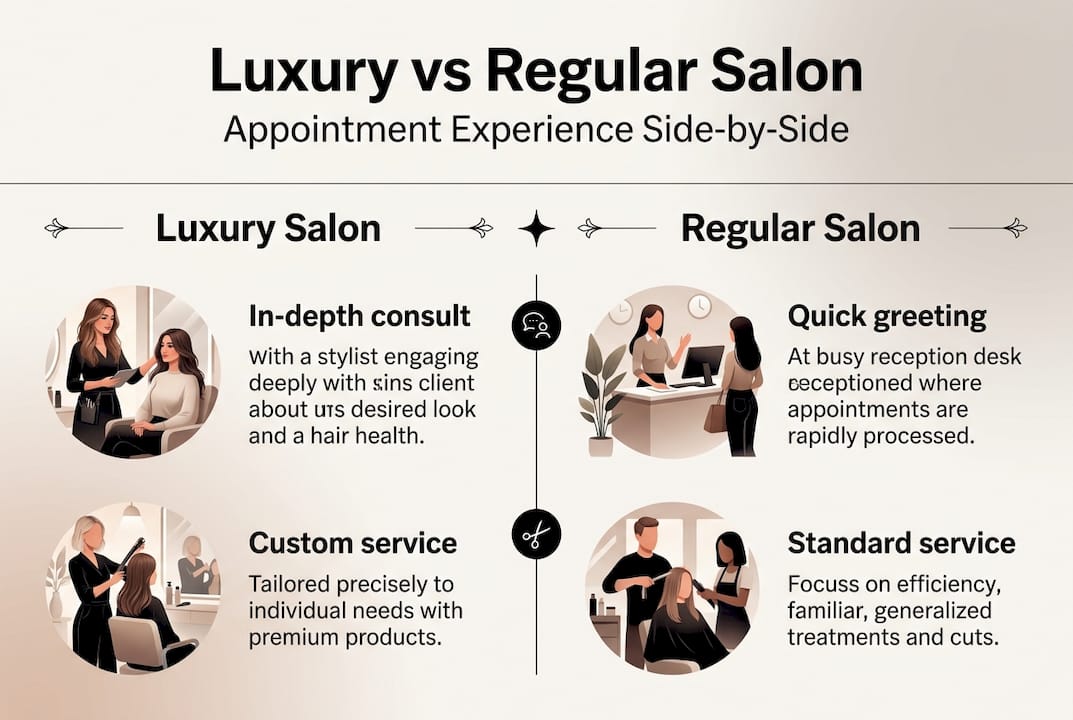Infographic luxury vs regular salon appointment