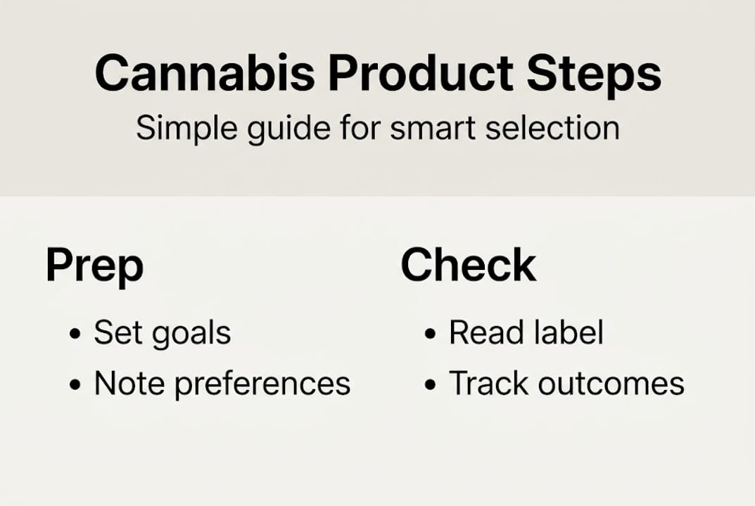 Infographic showing stepwise cannabis selection process