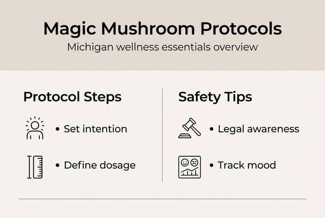 Infographic showing protocol steps and safety tips