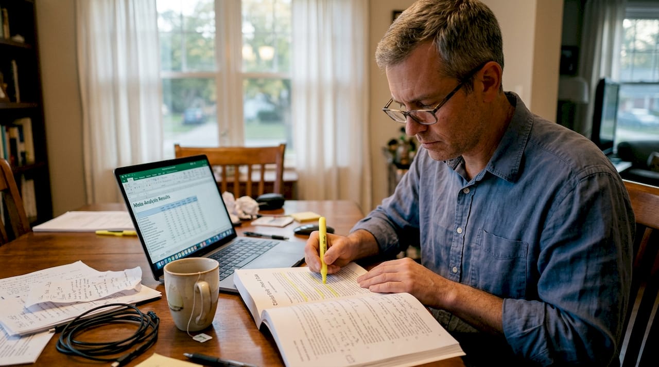 Man reviewing clinical study results