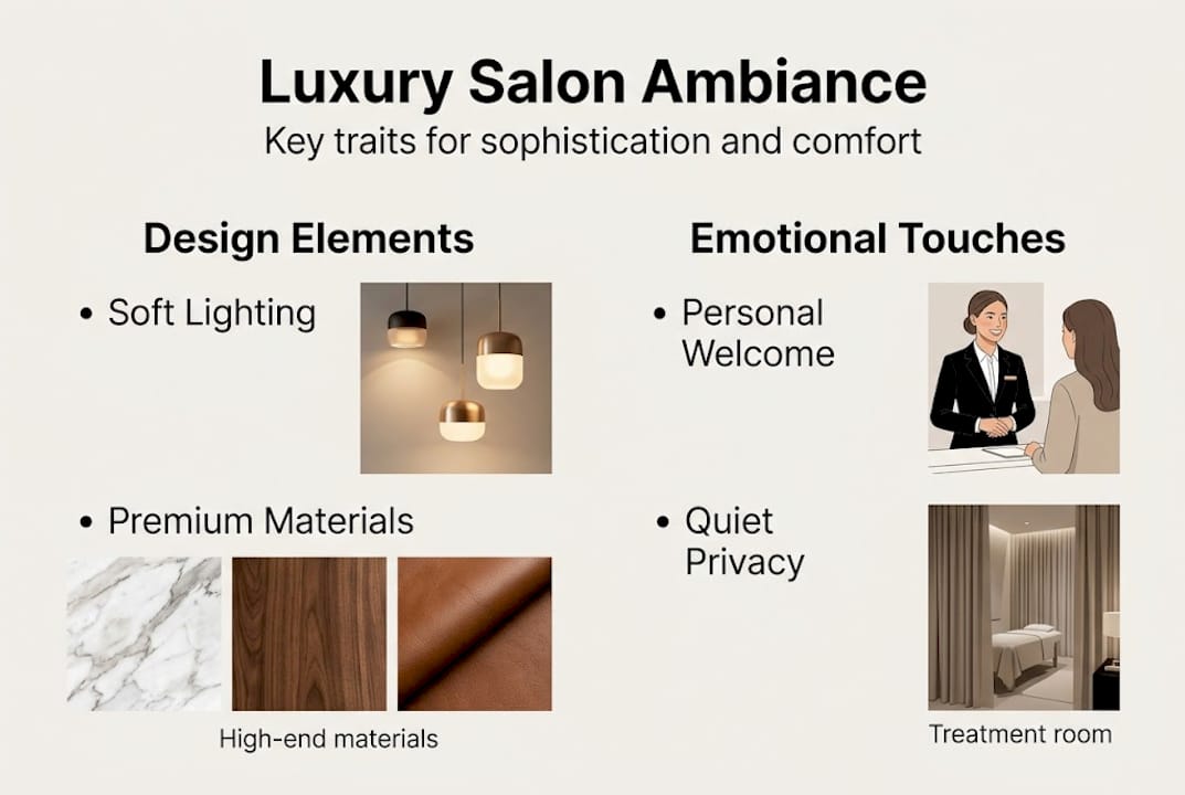 Infographic outlining luxury salon ambiance essentials