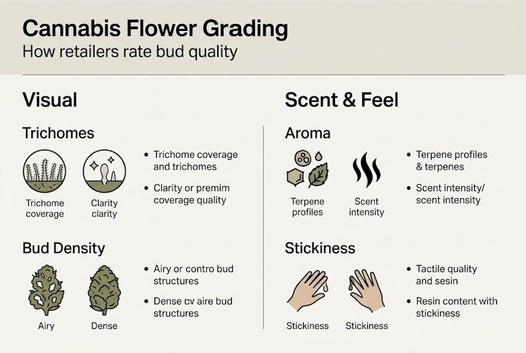 Infographic of cannabis flower grading criteria