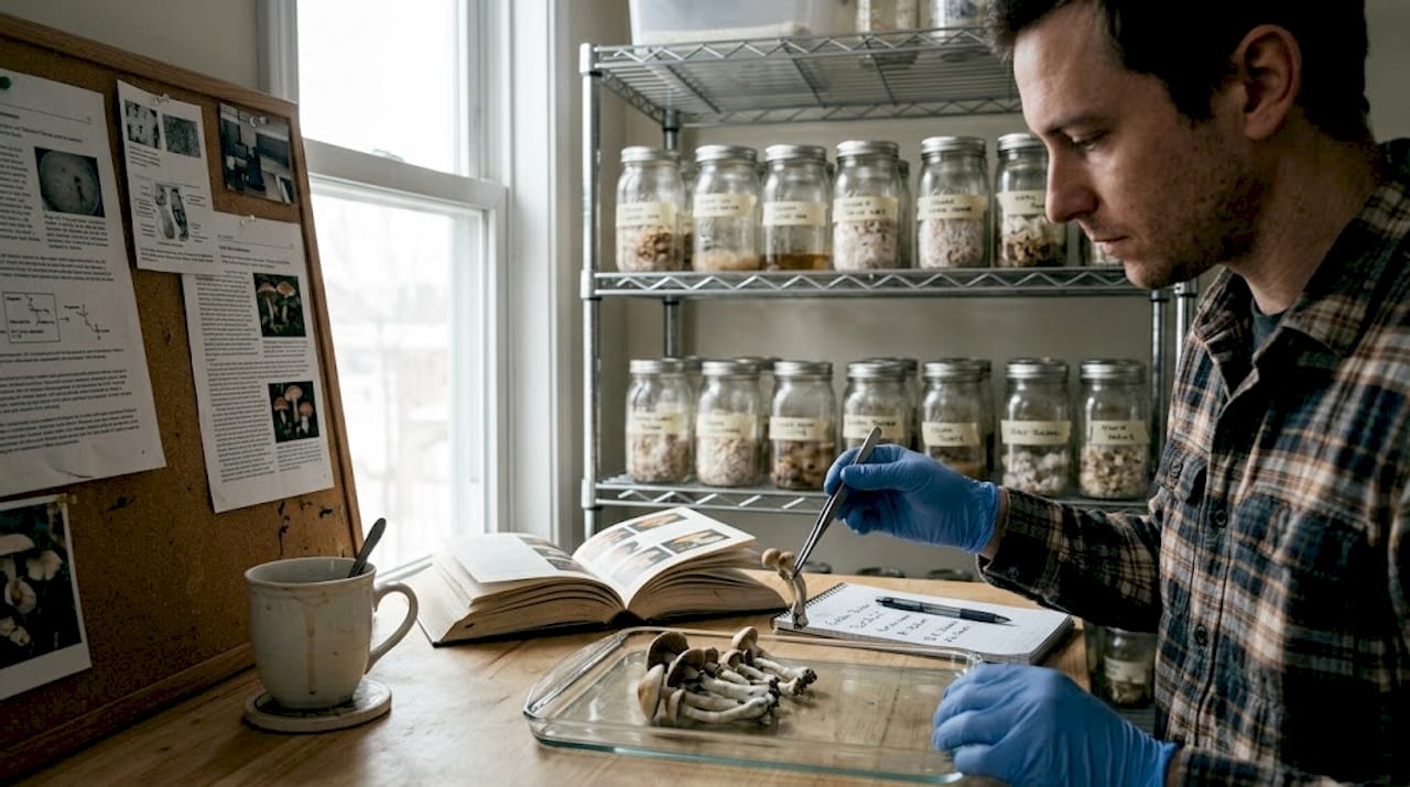 Psilocybe cubensis mushrooms in research setting