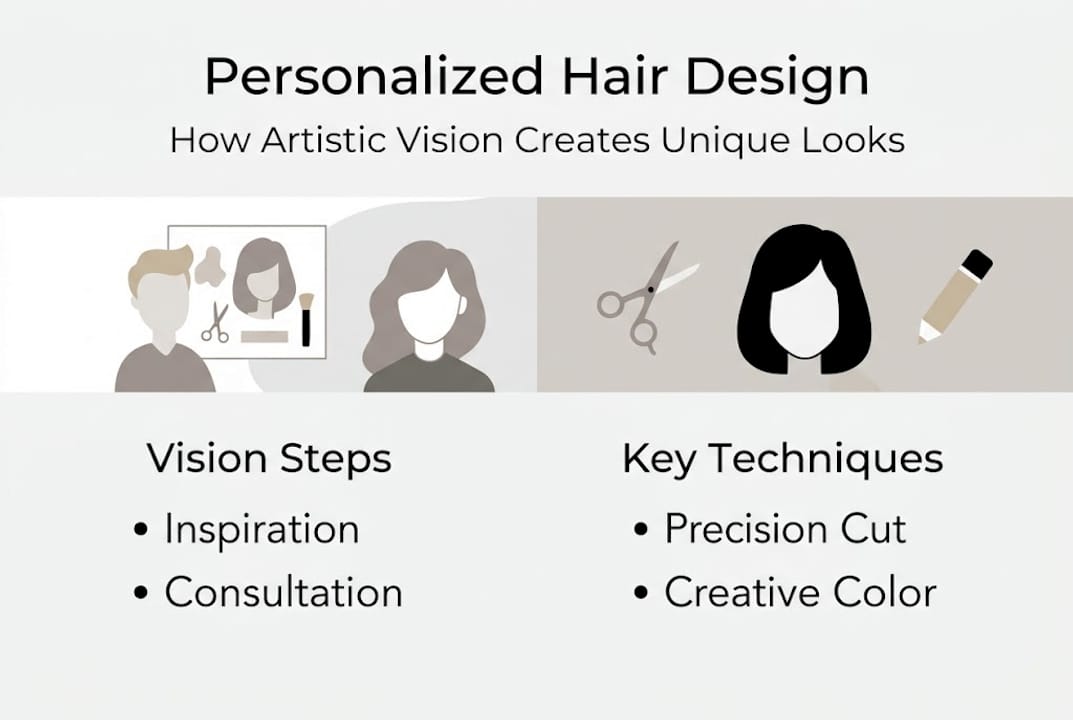 Infographic with vision steps and key techniques