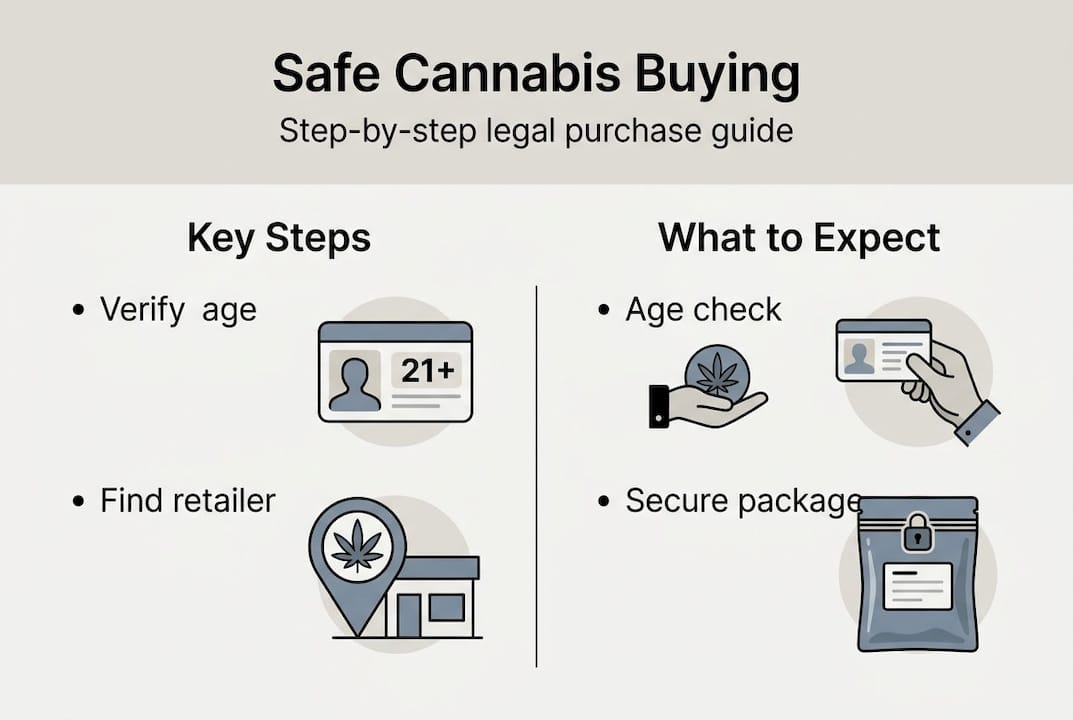 Infographic of legal cannabis purchase steps
