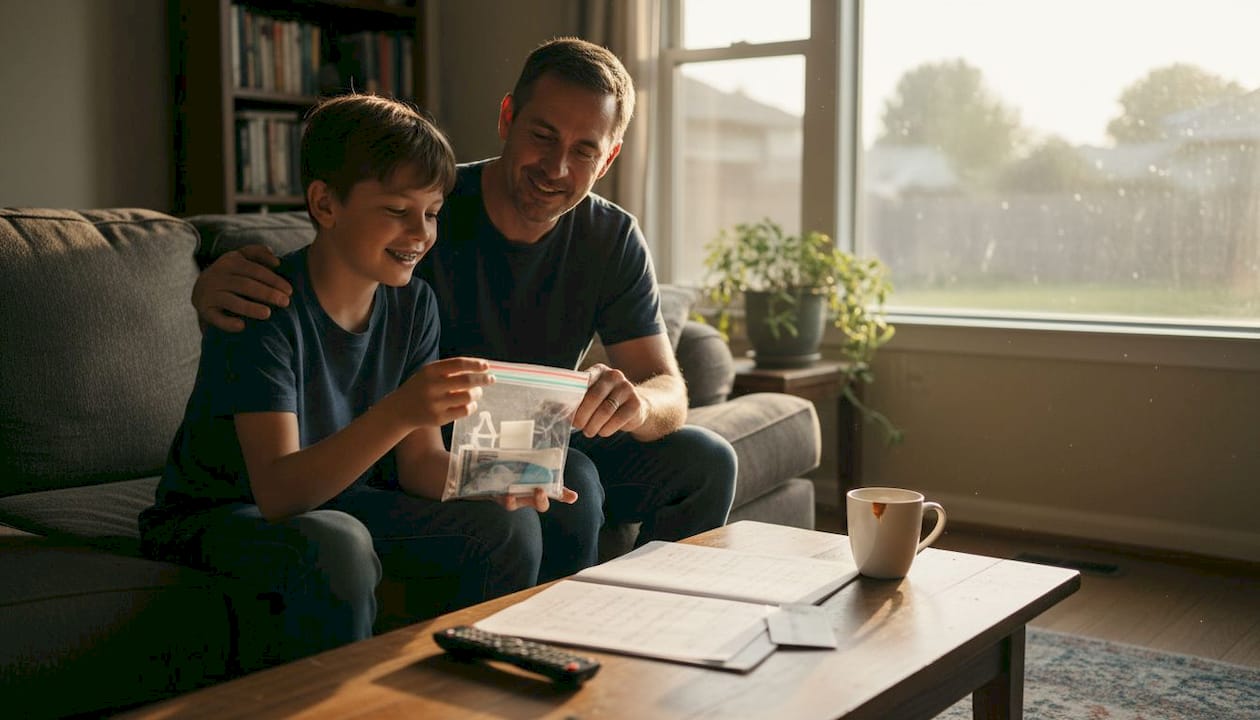 Parent supports child before orthodontic visit