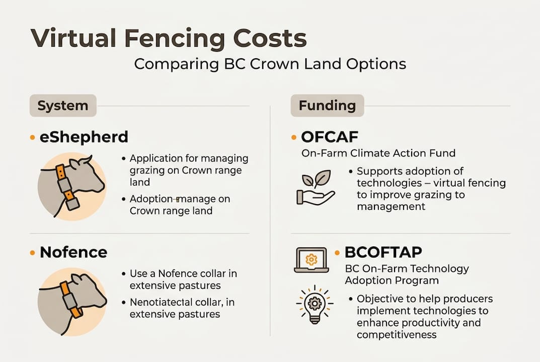 Infographic comparing virtual fencing system costs