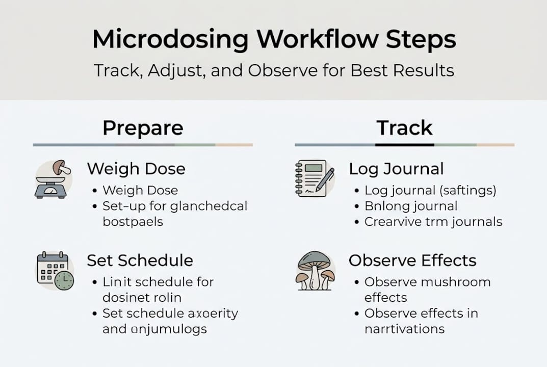 Infographic outlining microdosing workflow steps