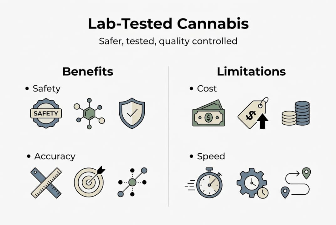 Infographic showing cannabis benefits and limits