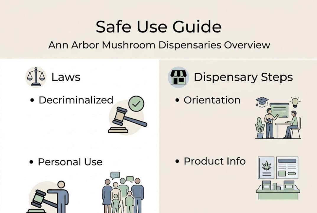 Infographic showing Ann Arbor dispensary laws and steps