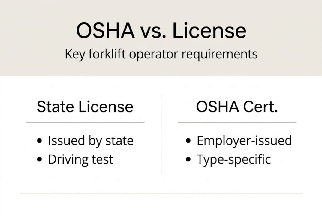 Infographic comparing OSHA certification and state license
