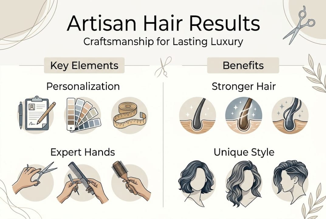 Infographic on artisan hair and luxury results