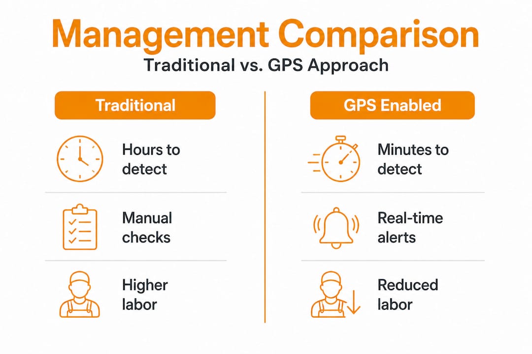 Infographic comparing GPS and traditional livestock management