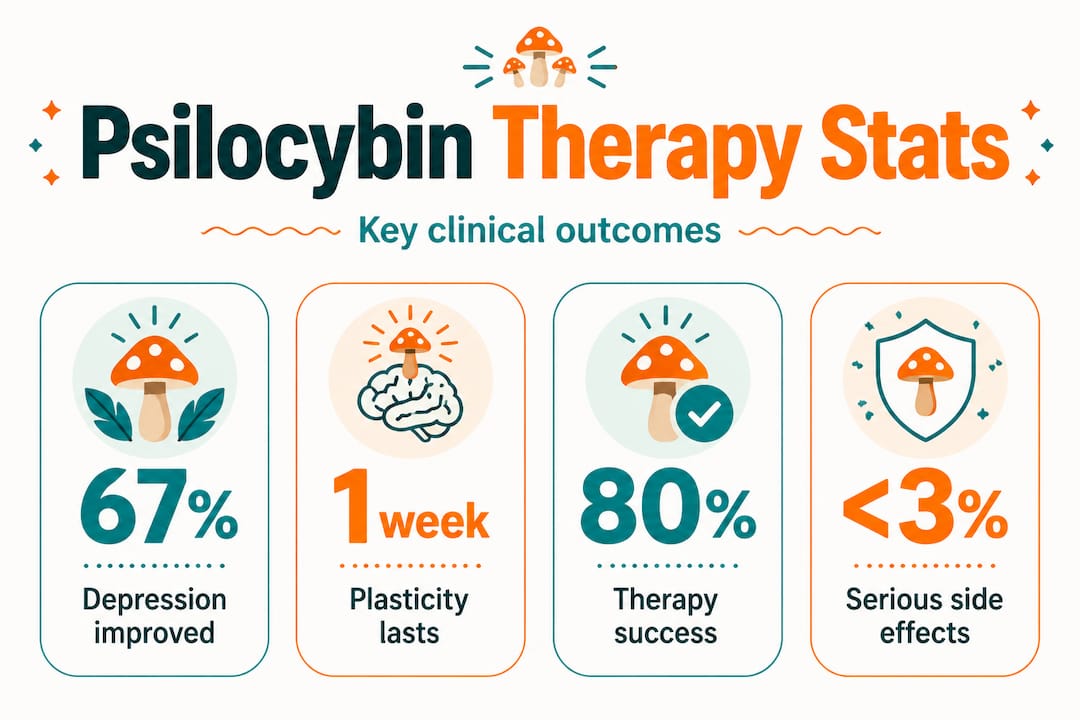 Psilocybin therapy stats with clinical outcomes