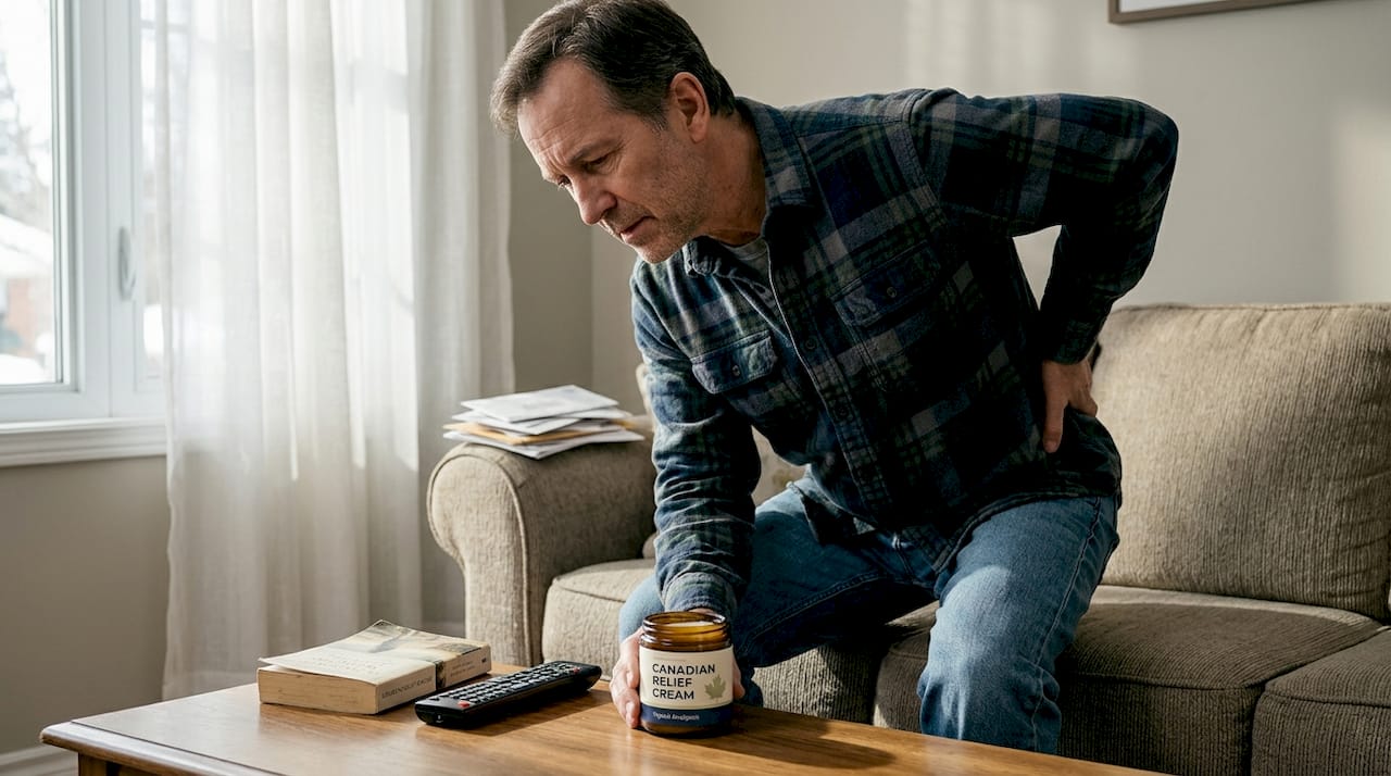 Man considers topical for back relief