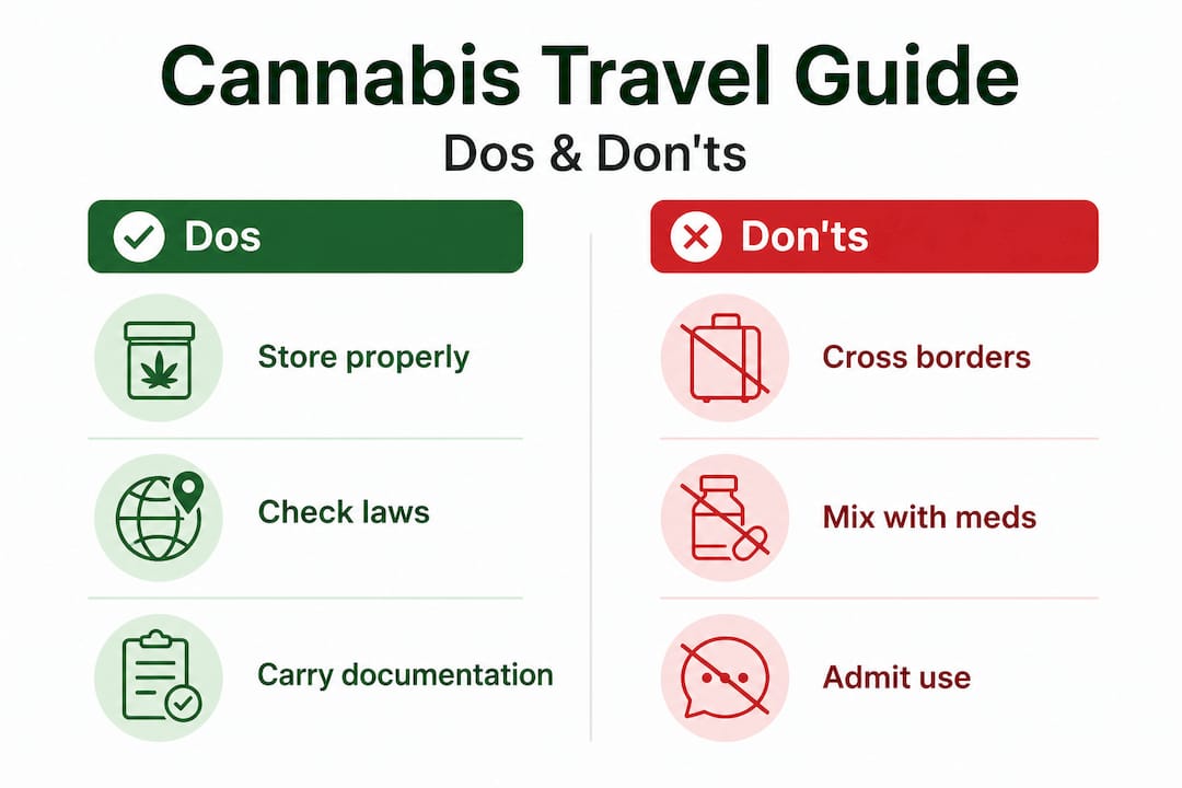 Infographic shows cannabis travel dos and don'ts