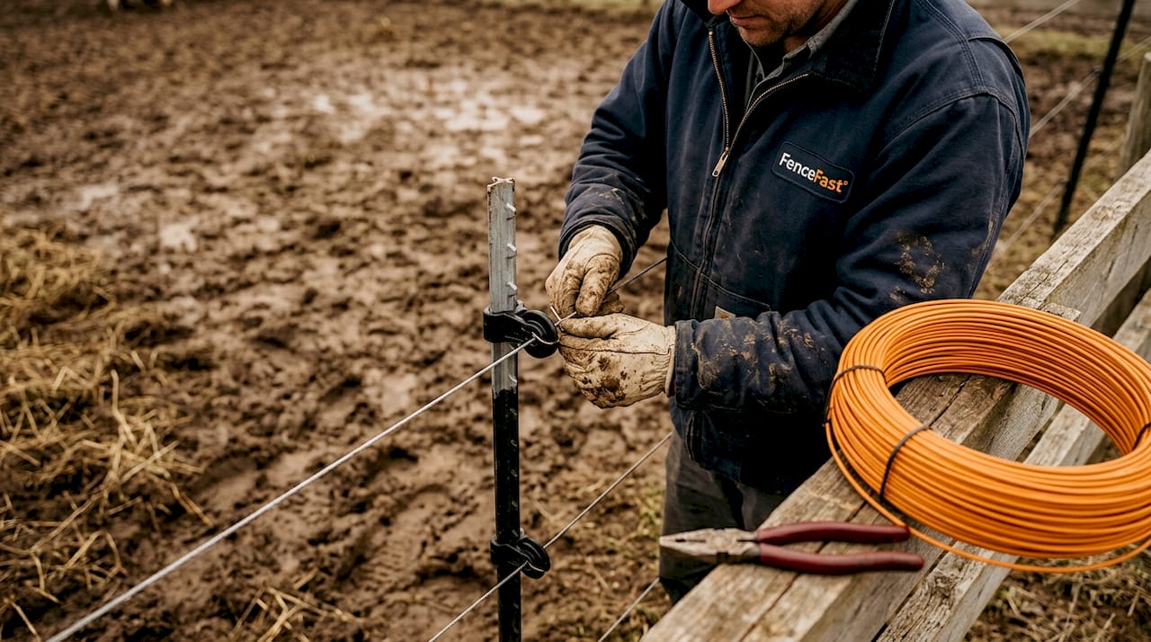 Farmhand fitting T-post electric fence insulator
