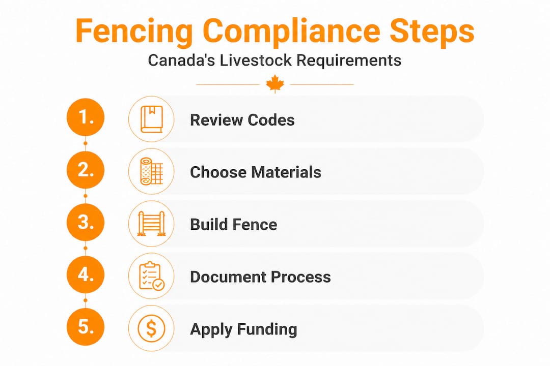 Infographic steps for fencing compliance in Canada