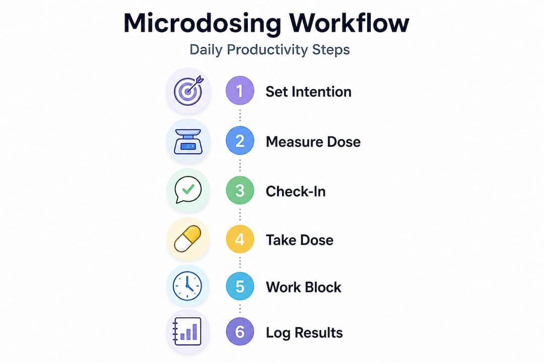 Infographic showing microdosing workflow steps