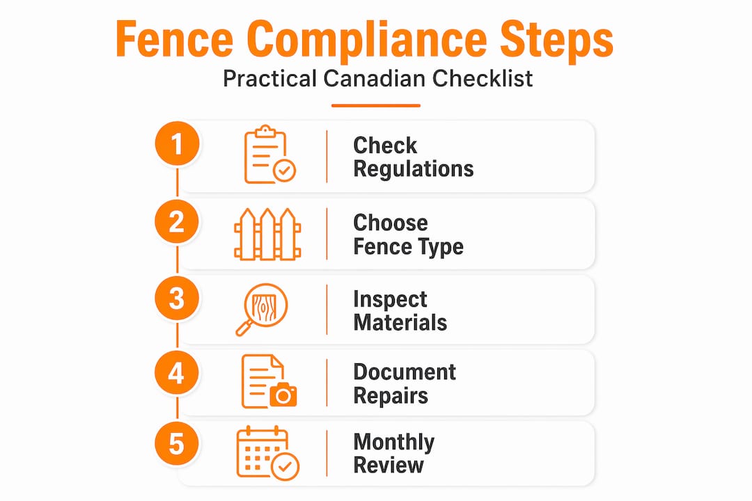 Vertical infographic fence compliance checklist
