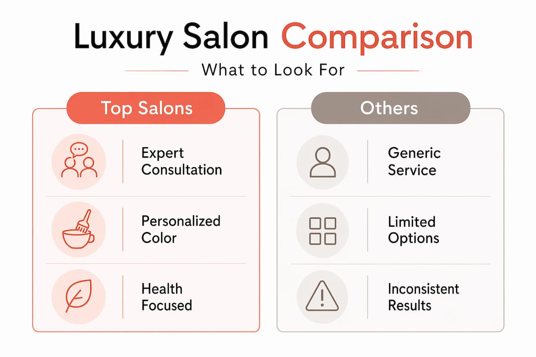 Infographic comparing luxury versus standard salons