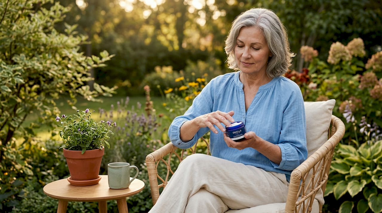 Woman applying CBD cream for arthritis relief