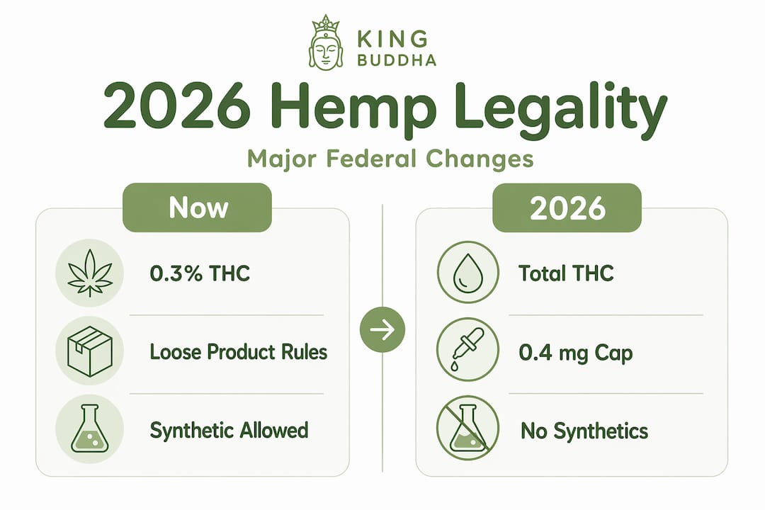 Infographic comparing current and 2026 hemp laws