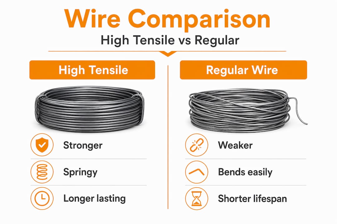 Infographic comparing wire types and properties