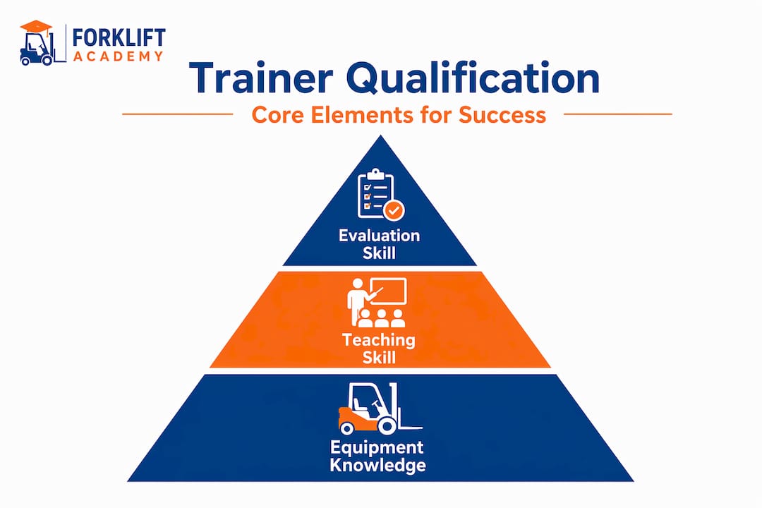 Hierarchy pyramid of forklift trainer qualifications