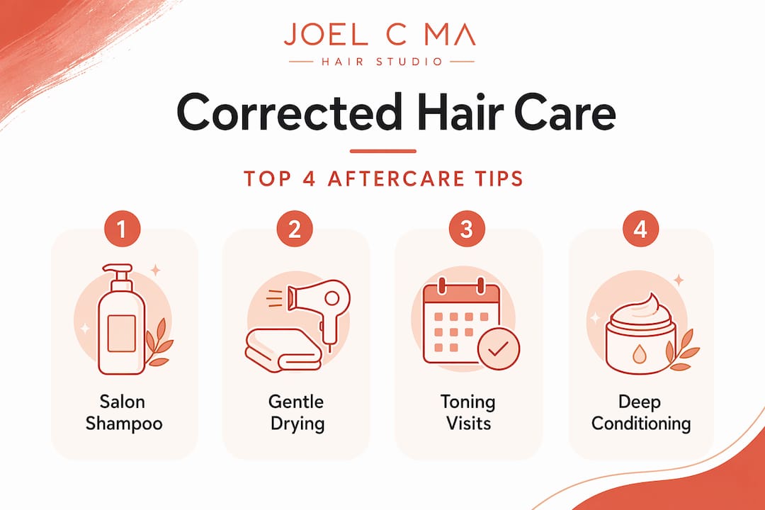 Infographic listing steps for hair aftercare