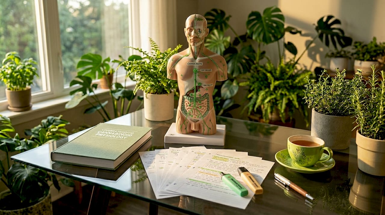Anatomical model highlighting endocannabinoid system