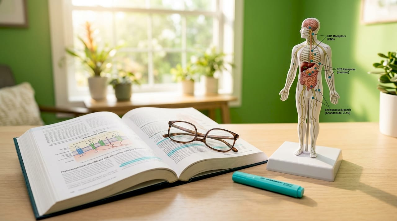 Human body model illustrating CBD interaction