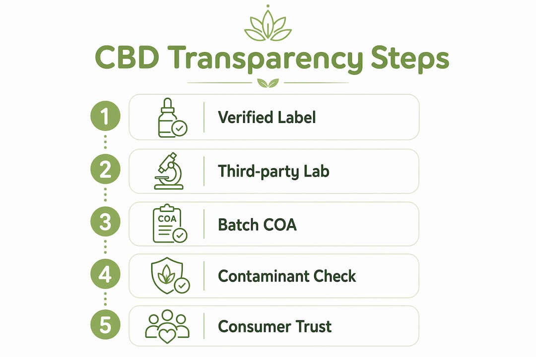 Infographic illustrating steps to CBD transparency