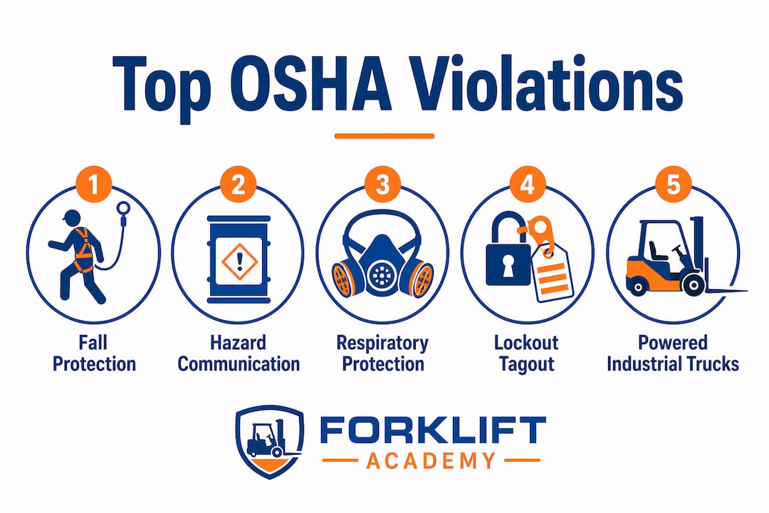 Infographic of top OSHA violations ranked