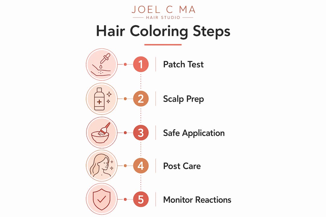 Infographic of hair coloring safety steps