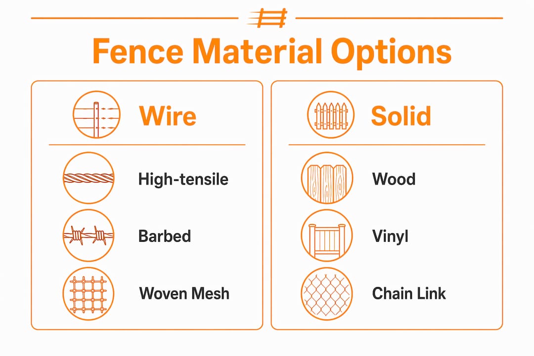 Infographic comparing wire and solid fence materials