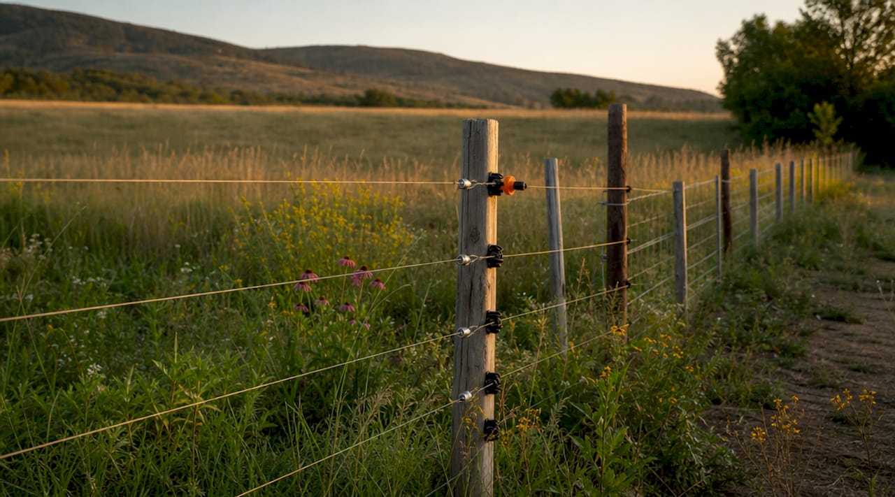 Various fencing types installed in wildlife corridor