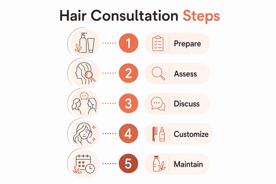 Infographic of men's hair consultation steps