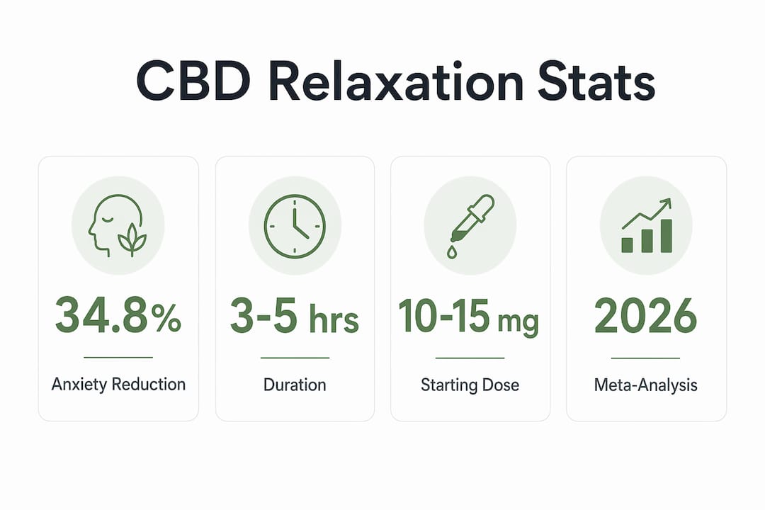 Infographic showing key CBD relaxation statistics