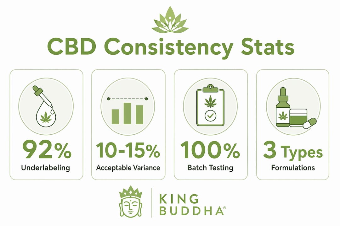 Infographic presenting CBD product consistency statistics