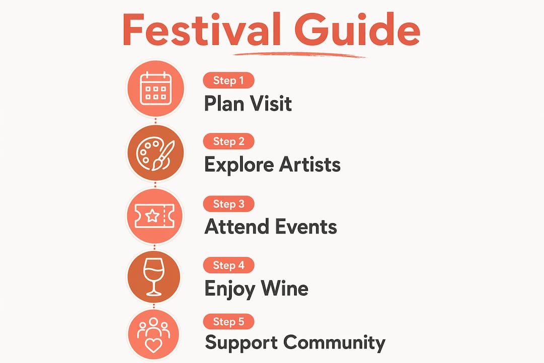 Vertical flow infographic summarizing festival steps